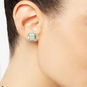 kate spade Square Stud Earrings Silver Clear
